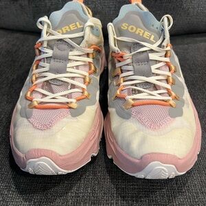 Sorel Women's Trail Sneaker in Pink, Gray and Cream